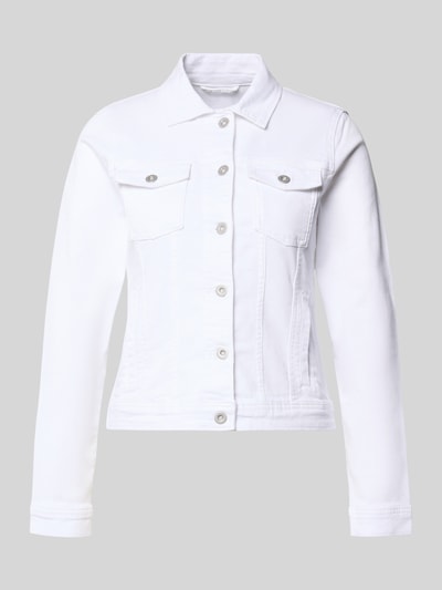 Produktfoto, Regular Fit Jeansjacke aus katoenmix van Tom Tailor in effen kleuren, met platte kraag, knoopsluiting, borstzakken, zijzakken, lange mouw, taillebandje, denim materiaalverwerking