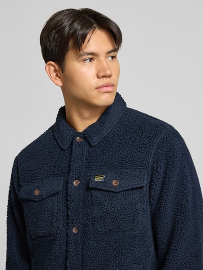 Superdry Regular Fit Hemdjacke aus Fleece Marine 3