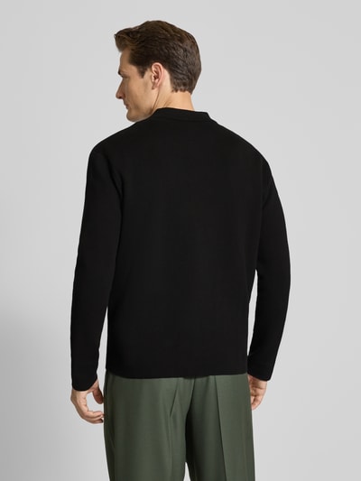 SELECTED HOMME Relaxed fit gebreid jack van katoenmix, model 'MIKE' Zwart - 5