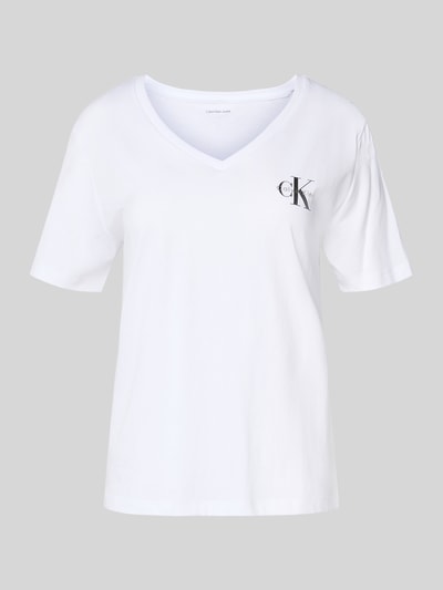 Calvin Klein Jeans T-Shirt mit Label-Print Weiss 2