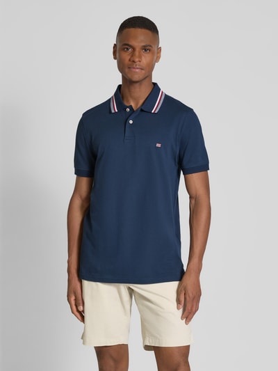 Christian Berg Men Regular Fit Poloshirt aus reiner Baumwolle Dunkelblau 4