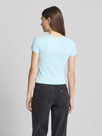 Vero Moda Regular Fit T-Shirt in Rippoptik Modell 'CHLOE' Hellblau 5