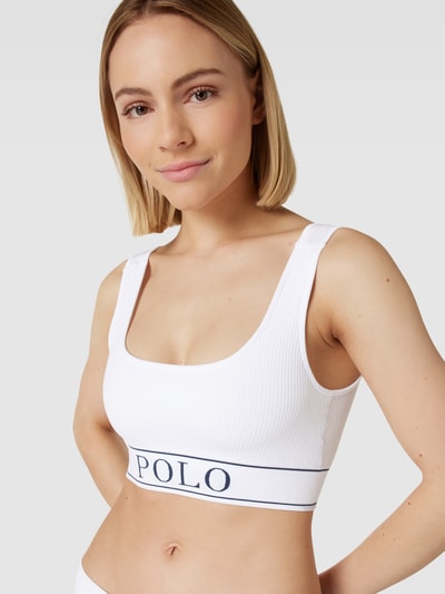 Polo Ralph Lauren Biustonosz sportowy z elastycznym paskiem z logo Biały 3