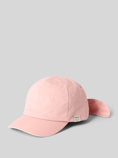 Produktfoto, rosafarbene Basecap mit Label-Patch Modell 'Wupper' von Barts aus reiner Baumwolle mit verstärktem Schirm und rückseitiger Bindung.