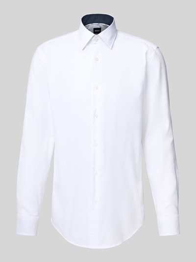 BOSS Slim Fit Business-Hemd mit Kentkragen Modell 'Hank' Weiss 2