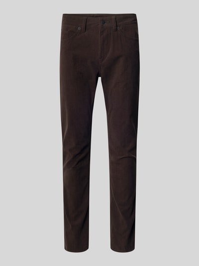 BOSS Straight Leg Cordhose mit Gürtelschlaufen Modell 'DELAWARE' Dunkelbraun 2