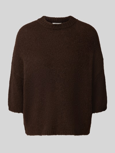 Productfoto, Relaxed Fit Strickpullover mit 3/4-arm model 'BYOTIA' van b.young in bruin, materiaalmix met wol, voor dames