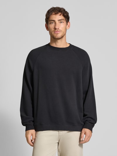 American Vintage Sweatshirt met ribboorden, model 'Ilari' Antraciet - 4