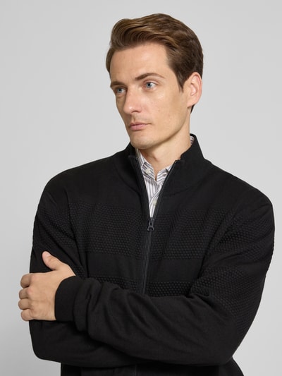 Lindbergh Cardigan met opstaande kraag en ritssluiting Zwart - 3