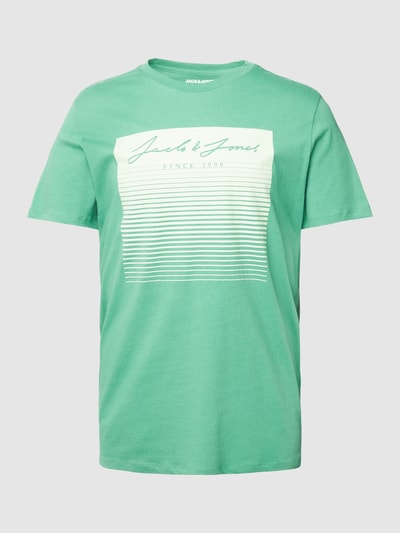 Jack & Jones T-shirt met ronde hals, model 'STOKE' Donkergroen - 2