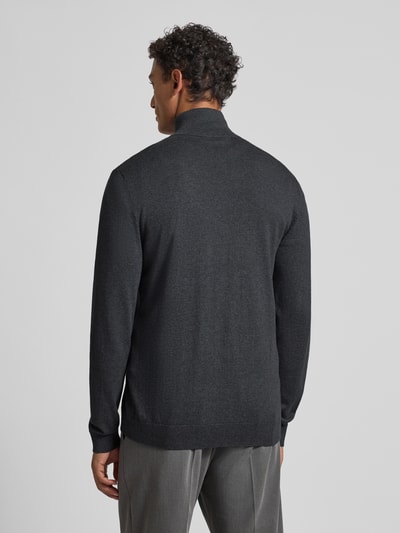 SELECTED HOMME Regular fit gebreid jack van puur katoen, model 'BERG' Donkergrijs - 5