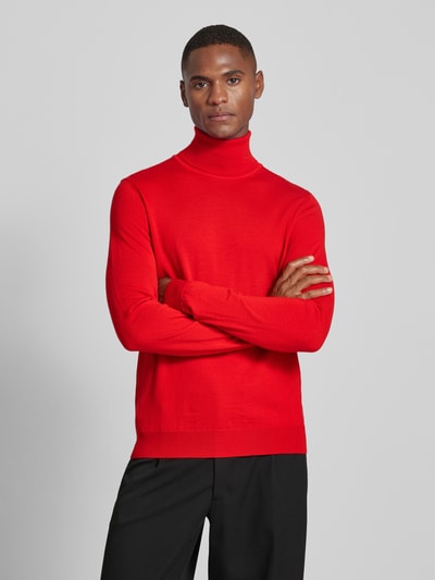 HUGO Wollpullover mit Rollkragen Modell 'San Thomas' Rot 4