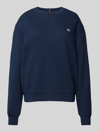 Tommy Hilfiger Sweatshirt met logostitching Marineblauw - 2