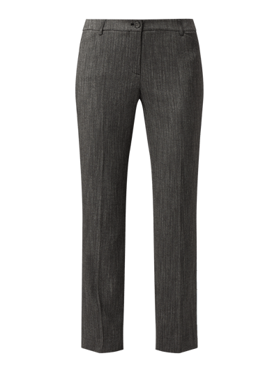 Taifun Straight fit stoffen broek met visgraatmotief, model 'Bohemian' Zwart - 2