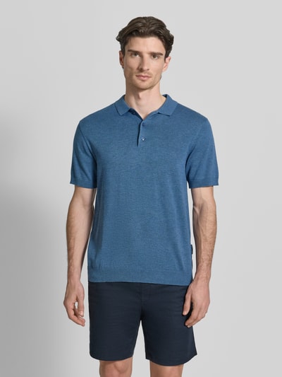 Casual Friday regular fit poloshirt met knoopsluiting model 'BELLS' Rookblauw gemêleerd - 4