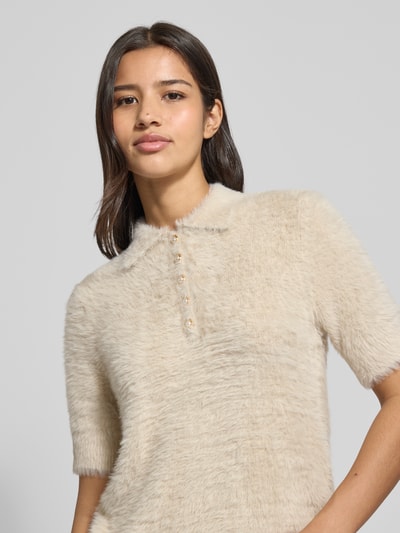 Christian Berg Woman Strickpullover mit 1/2-Arm und Knopfleiste Sand 3