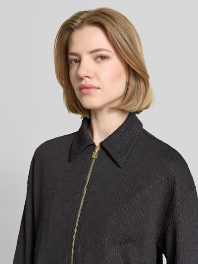 HUGO Regular Fit Sweatjacke mit Allover-Muster Modell 'DAYANE' Black 3