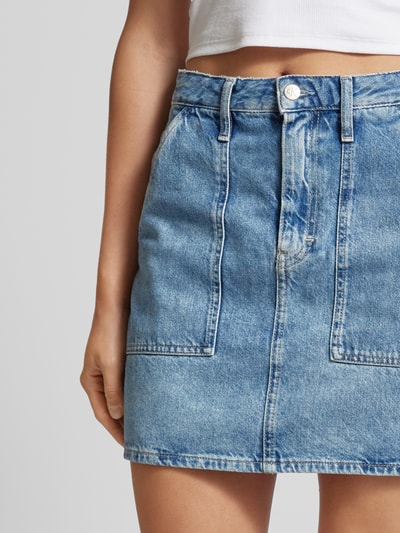 Calvin Klein Jeans Jeansrok met steekzakken opzij, model 'LINE' Jeansblauw - 3