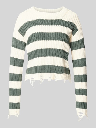 Vero Moda Pullover met lange mouwen en ronde hals, model 'MERCER' Rietgroen - 2