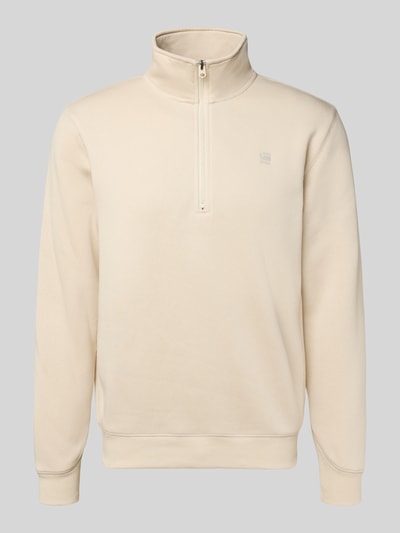 G-Star Raw Sweatshirt mit Troyer-Kragen und Logo-Stitching Offwhite 2