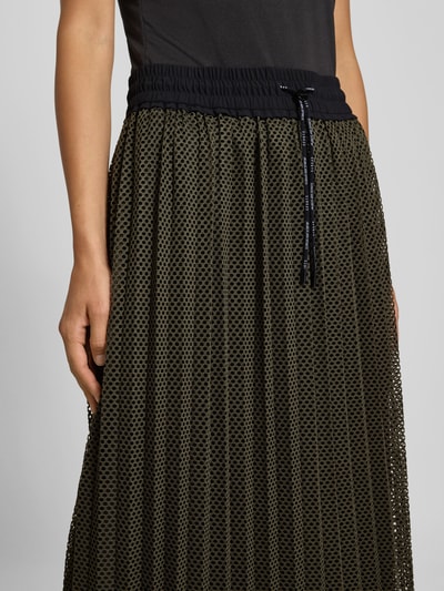 Marc Cain Midirock mit elastischem Bund und Tunnelzug Khaki 3