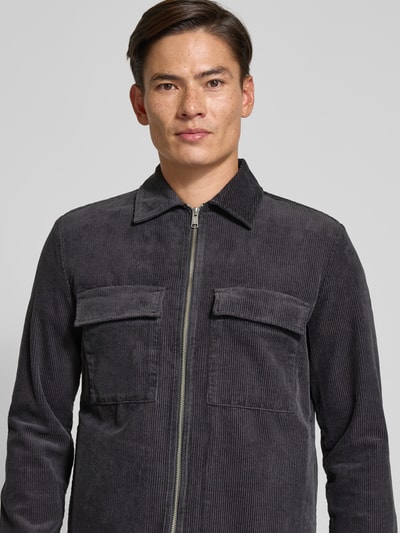 Marc O'Polo Regular Fit Hemdjacke aus reiner Baumwolle Anthrazit 3