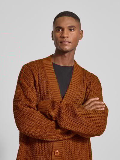 Strellson Comfort fit gebreid jack van zuiver katoen, model 'CRUZ' Middenbruin - 3