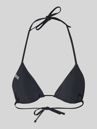 Produktfoto, Bikini-Oberteil mit Strasssteinbesatz Modell 'Violet' von Guess in Schwarz, elastischer Material-Mix, Logo-Detail, Damen