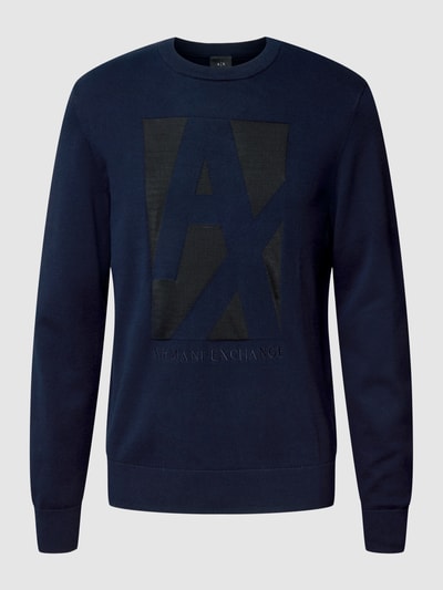 ARMANI EXCHANGE Strickpullover mit Strukturmuster Marineblau 2