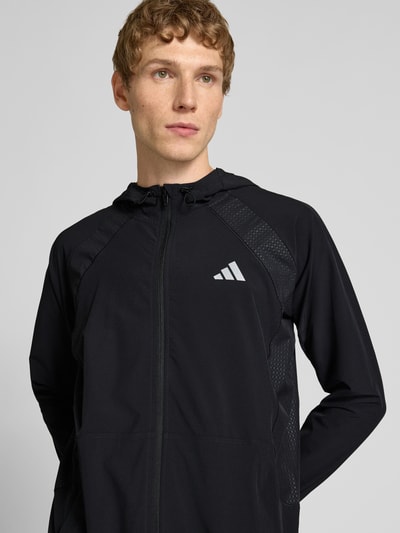 adidas Training Sweatjack met logoprint en capuchon Zwart - 3