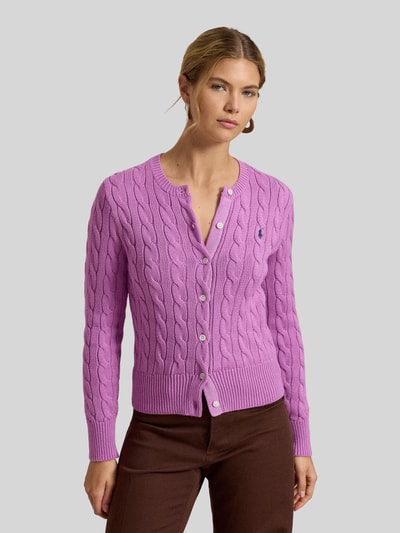 Polo Ralph Lauren Slim Fit Strickjacke aus reiner Baumwolle Pink 4