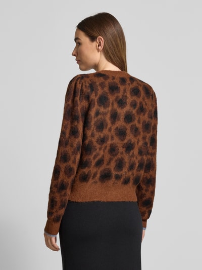 Scotch & Soda Kurtka z dzianiny z okrągłym dekoltem i listwą guzikową Średniobrązowy 5