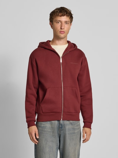 REVIEW Bluza rozpinana o kroju regular fit z aplikacją z logo Rdzawoczerwony 4