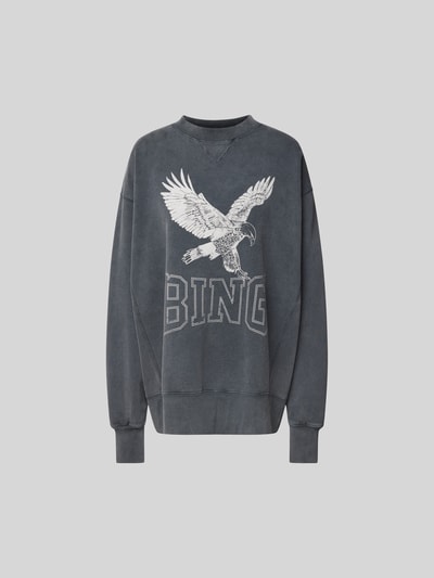 Anine Bing Oversized Sweatshirt mit Label-Print Dunkelgrau 2