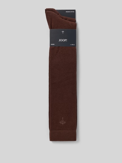 Produktfoto, Kniestrümpfe aus Baumwoll-Mix von JOOP! in Braun, glatte Textur, rechteckige, längliche Form, Damen Kniestrümpfe von JOOP! COLLECTION