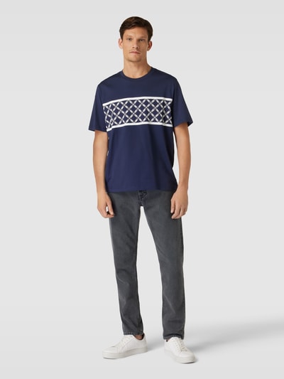 Michael Kors T-shirt met blokstrepen, model 'EMPIRE STRIPE' Donkerblauw - 1