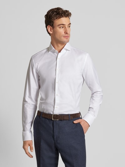 BOSS Slim Fit Business-Hemd mit Knopfleiste Modell 'Hank' Weiss 4