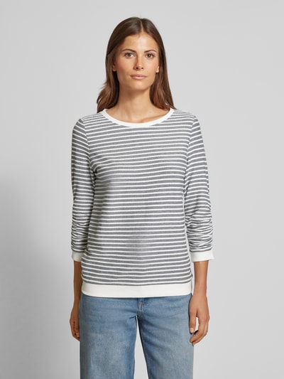 Tom Tailor Denim Tailliertes Sweatshirt mit gerafften Ärmeln Dunkelblau 4