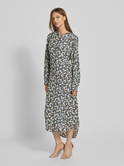 Gant Długa sukienka z czystej wiskozy z kwiatowym nadrukiem na całej powierzchni Jasnozielony 1