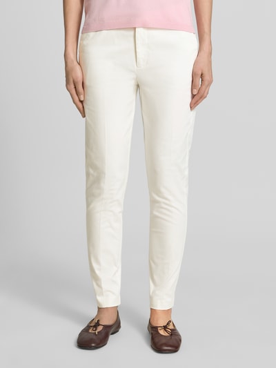 Vrouwenmodel draagt lichte slim fit Damen Hose von B.Young, katoen-elastaanmix, DAYS CIGARET PANTS met steekzakken, frontale volledige lichaamsweergave