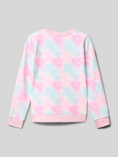 Guess Bluza z czystej bawełny z nadrukiem z logo model ‘Active’ Różowy 3