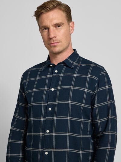 SELECTED HOMME Slim fit vrijetijdsoverhemd van puur katoen, model 'SLIMOWEN' Marineblauw - 3