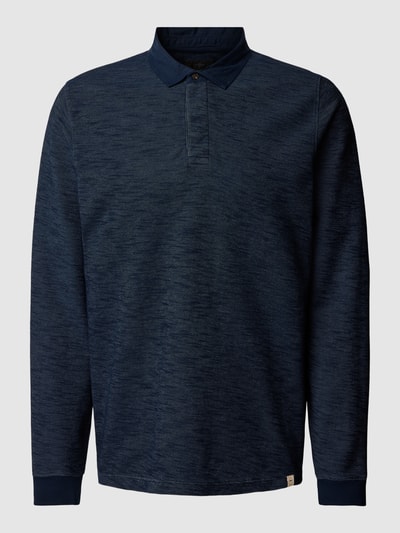 Fynch-Hatton Longsleeve mit Polokragen Modell 'Slub' Marine 2