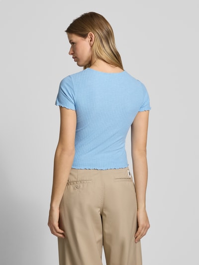 Only T-shirt o kroju regular fit z dodatkiem wiskozy Szaroniebieski 5