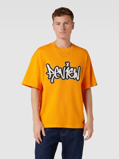 REVIEW Oversized T-shirt met graffitiprint Oranje - 4