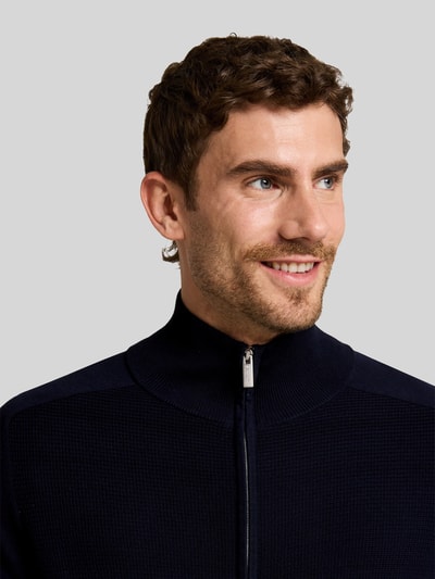 Tom Tailor Regular Fit Strickjacke aus reiner Baumwolle Marine 3