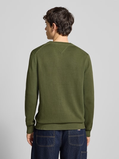 Tommy Jeans Regular fit gebreide pullover van zuiver katoen Olijfgroen - 5