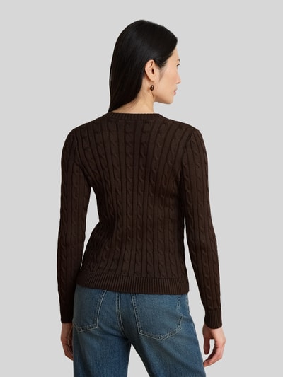 Lauren Ralph Lauren Slim Fit Strickjacke aus Baumwoll-Viskose-Mix Dunkelbraun 5