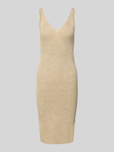 Only Eng anliegendes Strickkleid mit Leinen-Anteil Modell 'LINA' Beige 2