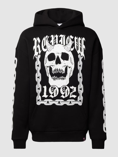 REVIEW Oversized Hoodie mit GRUNGE Print Black 2